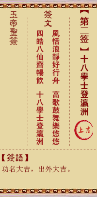 玉帝靈簽第二簽 玉帝靈簽解簽2