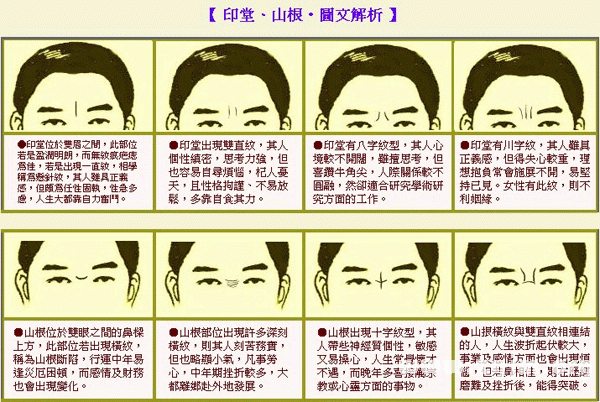 成濤面相印堂、山根相法