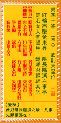 觀音靈簽40 觀音靈簽解簽40: 武則天登位觀音靈簽解簽