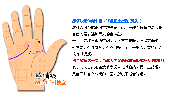 手相 感情線圖解 手相圖解感情線_看相大全