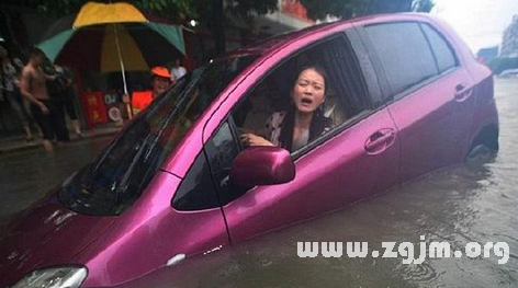 夢見下雨坐車