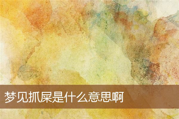 夢見抓屎是什麼意思啊_周公解夢