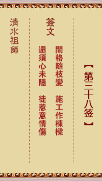 清水祖師第三十八簽 清水靈簽解簽38