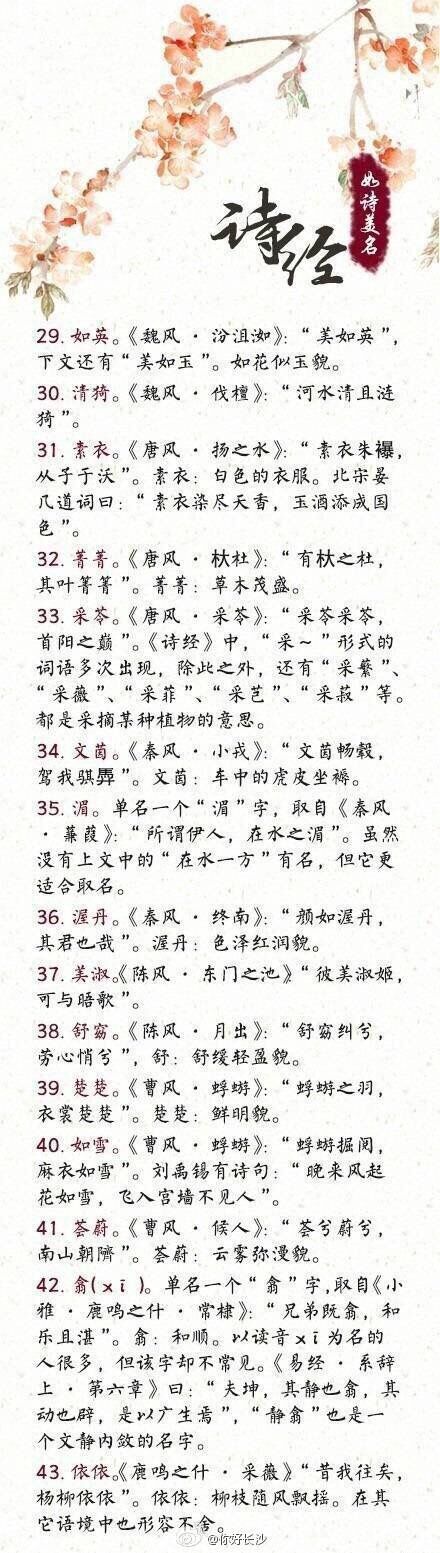 楚辭起名,詩經楚辭取名