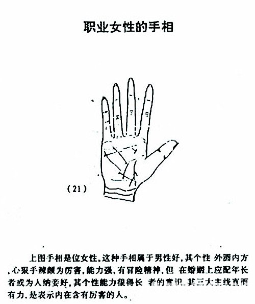 職業女性的手相圖解