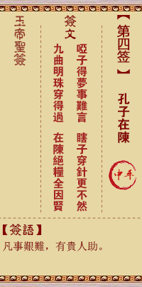 玉帝靈簽第四簽 玉帝靈簽解簽4