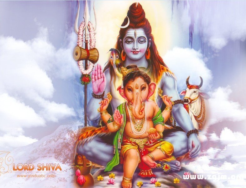印度教主神之濕婆神和他的兒子象神GANESHA