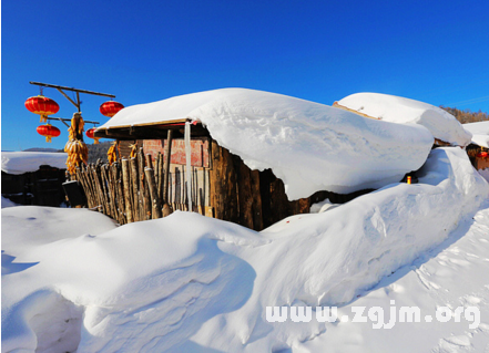 夢見屋頂有雪