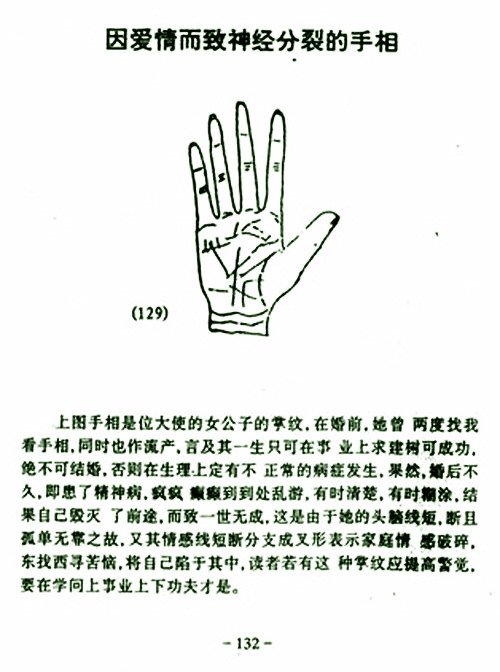 因愛情而致神經分裂的手相
