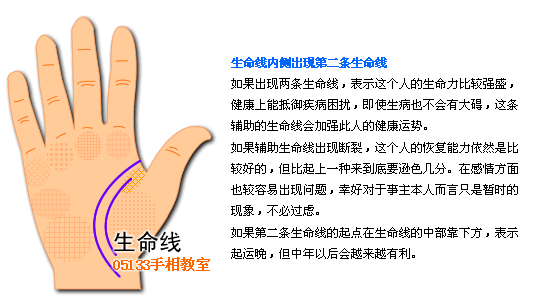 生命線圖解 生命線分叉(2)