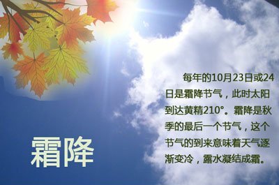 霜降時節的農諺