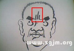 額頭有川字紋
