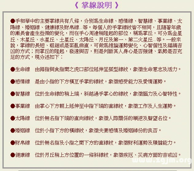 成濤掌相掌線說明