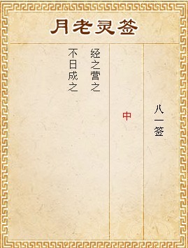 月老靈簽第81簽 中籤