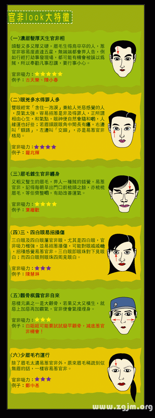 面相看官場是非六大顯著特徵_看相大全